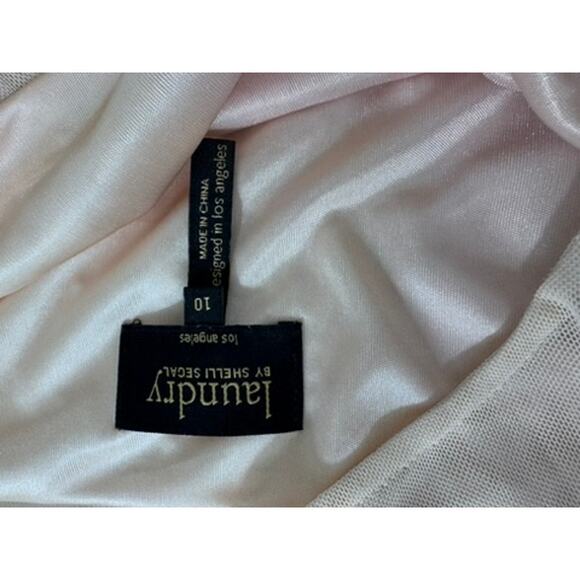 "LAUNDRY" Cream Lace Midi Dress SZ 10 Mesh Sunday Dress Wedding Formal Evening - Picture 7 of 9